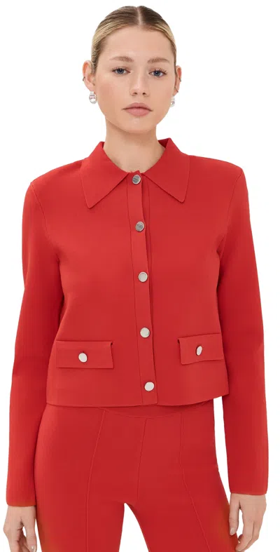 Veronica Beard Katia Knitted Jacket In Red