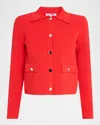 Veronica Beard Katia Knit Jacket In Poppy