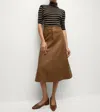 Veronica Beard Louise Faux Leather Midi Skirt In Multi