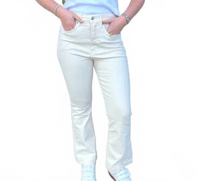Veronica Beard Kean Straight Leg Front Seam Pants In Off-white
