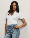 Veronica Beard Kearney Button-down T-shirt In White