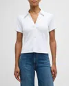 VERONICA BEARD KEARNEY SHORT-SLEEVE POLO TOP