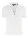 Veronica Beard Kearney Button-down Tee In White In White