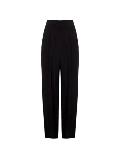 Veronica Beard Kenneth Pleated High-waisted Pants In Black