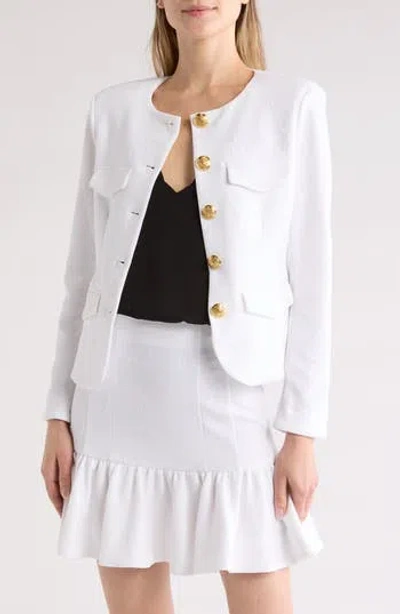 Veronica Beard Kensington Knit Jacket In White