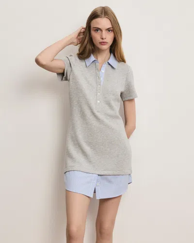 Veronica Beard Kenwood Mixed-media Mini Dress In Gray