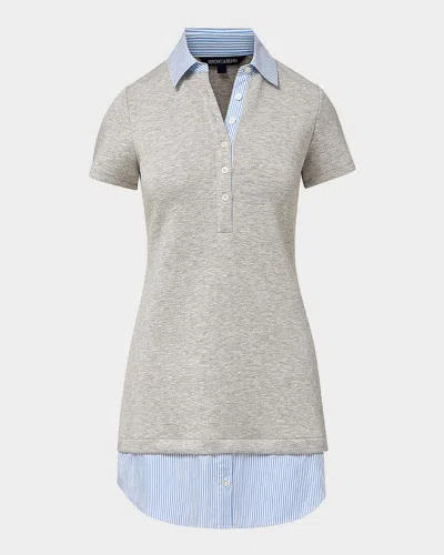 Veronica Beard Kenwood Mixed-media Mini Dress In Multi