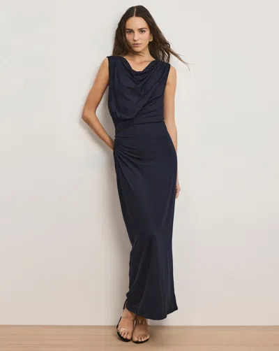 Veronica Beard Kerilyn Ruched Maxi Dress In Blue