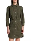 Veronica Beard Keston Twill Mini-shirtdress In Army Green In Green