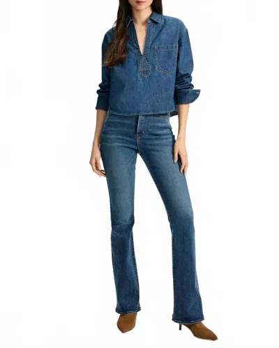 Veronica Beard Khai Denim Top In Bright Blue
