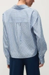 Veronica Beard Khai Stripe Long-sleeve Top In Bluebell Multi