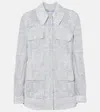 Veronica Beard Kiki Embroidered Eyelet Jacket In Blue
