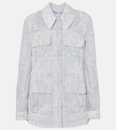 Veronica Beard Kiki Eyelet Jacket In Blue