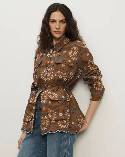 Veronica Beard Kiki Linen Eyelet Jacket