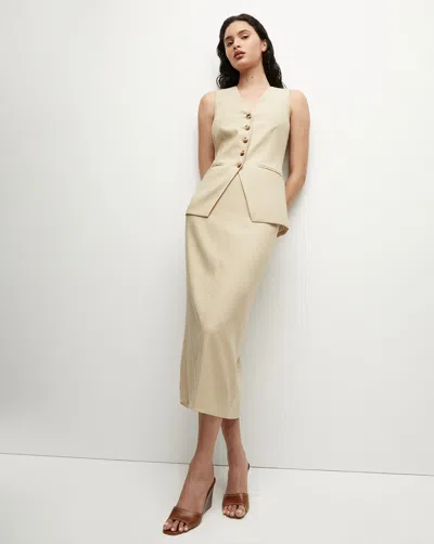 Veronica Beard Kimpton Stretch-linen Skirt In Neutral