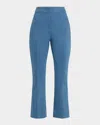 Veronica Beard Kimra Cropped Denim Pants In Sea Glare