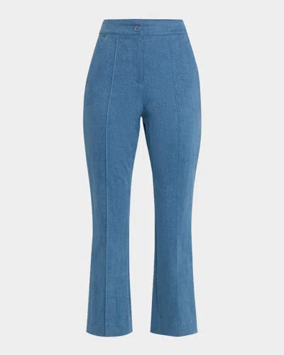 Veronica Beard Kimra Cropped Denim Pants In Sea Glare