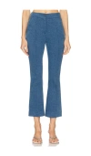 Veronica Beard Kimra Cropped Denim Pants In Sea Glare