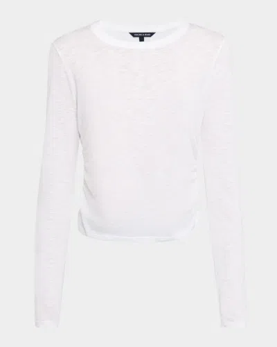 VERONICA BEARD KISHA RUCHED LONG-SLEEVE TEE