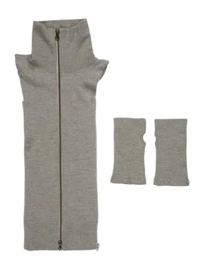Pre-owned Veronica Beard Knit Collar And Sleeves In Grey
