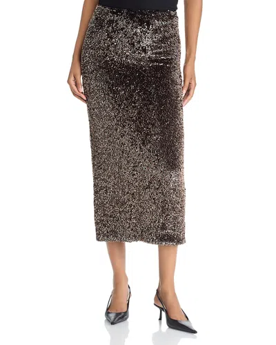 Veronica Beard Koa Embellisehd Midi Skirt In Brown