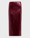 Veronica Beard Koa Sequined Midi Skirt In Wine