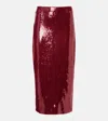 Veronica Beard Koa Sequined Pencil Skirt In Red