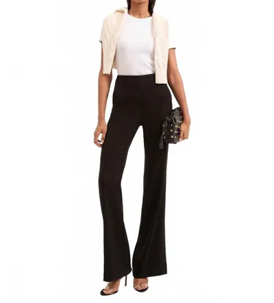 Veronica Beard Komi Stretch-linen Wide-leg Pant In Black