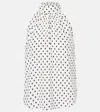 Veronica Beard Kovi Polka-dot Silk-blend Crepe De Chine Top In Off-white