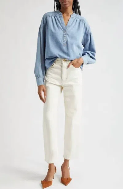 Veronica Beard Kylie Shirt In Pebble Stone