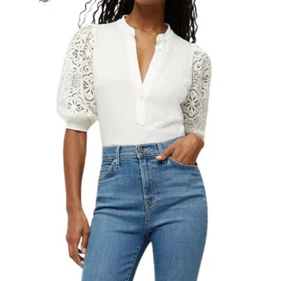 Veronica Beard Lace Coralee Top In Off-white