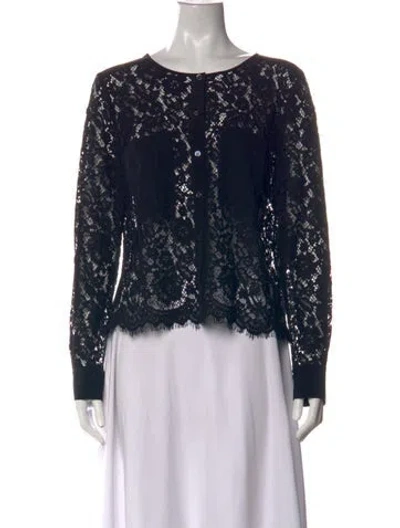Pre-owned Veronica Beard Lace Lace Pattern Top In Black