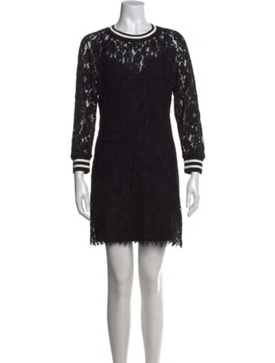 Pre-owned Veronica Beard Lace Mini Dress In Black