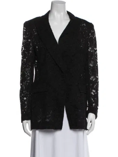 Pre-owned Veronica Beard Lace Pattern Blazer In Black