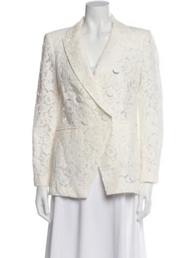 Pre-owned Veronica Beard Lace Pattern Blazer In Neutral