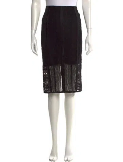 Pre-owned Veronica Beard Lace Pattern Knee-length Skirt In Black