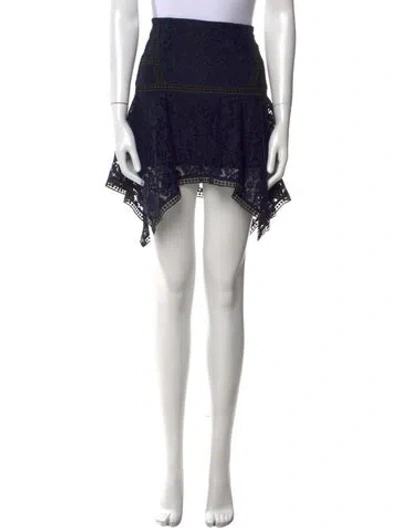 Pre-owned Veronica Beard Lace Pattern Knee-length Skirt In Blue
