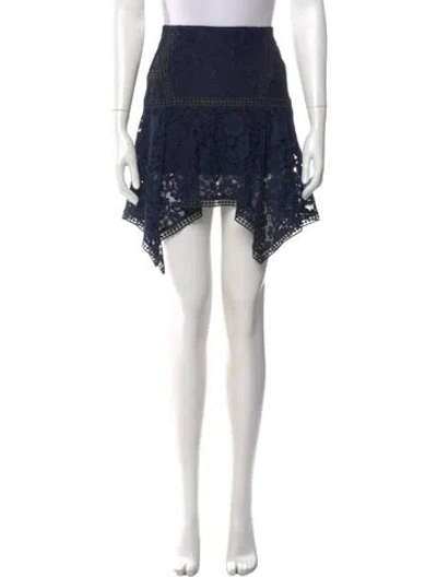 Pre-owned Veronica Beard Lace Pattern Knee-length Skirt In Blue