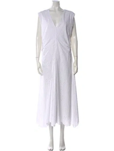 Pre-owned Veronica Beard Lace Pattern Long Dress W/ Tags In White
