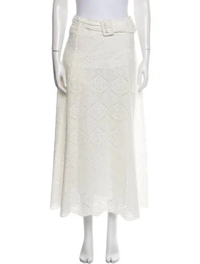 Pre-owned Veronica Beard Lace Pattern Long Skirt In Neutral