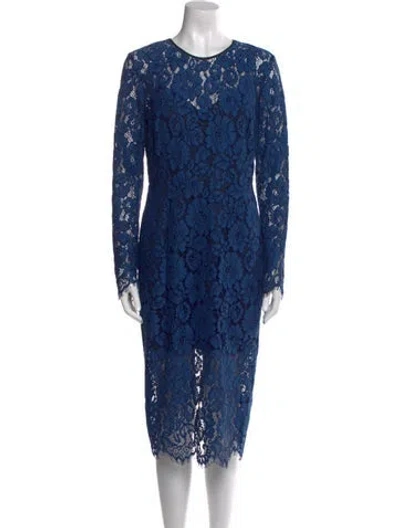 Pre-owned Veronica Beard Lace Pattern Midi Length Dress In Blue