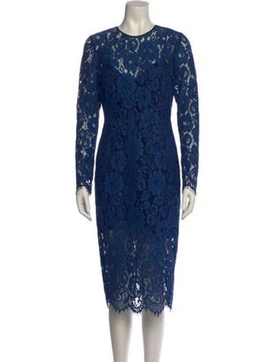 Pre-owned Veronica Beard Lace Pattern Midi Length Dress In Blue