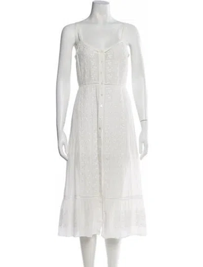 Pre-owned Veronica Beard Lace Pattern Midi Length Dress In Neutrals