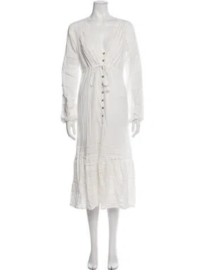 Pre-owned Veronica Beard Lace Pattern Midi Length Dress In Neutrals