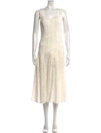 Pre-owned Veronica Beard Lace Pattern Midi Length Dress W/ Tags In Neutral