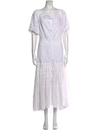 Pre-owned Veronica Beard Lace Pattern Midi Length Dress W/ Tags In White