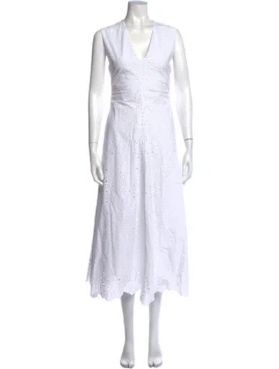 Pre-owned Veronica Beard Lace Pattern Midi Length Dress W/ Tags In White