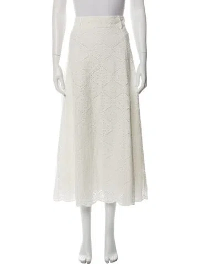 Pre-owned Veronica Beard Lace Pattern Midi Length Skirt In Neutrals