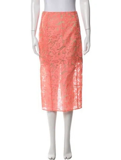 Pre-owned Veronica Beard Lace Pattern Midi Length Skirt In Pink