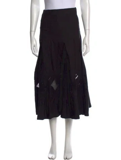 Pre-owned Veronica Beard Lace Pattern Midi Length Skirt W/ Tags In Black